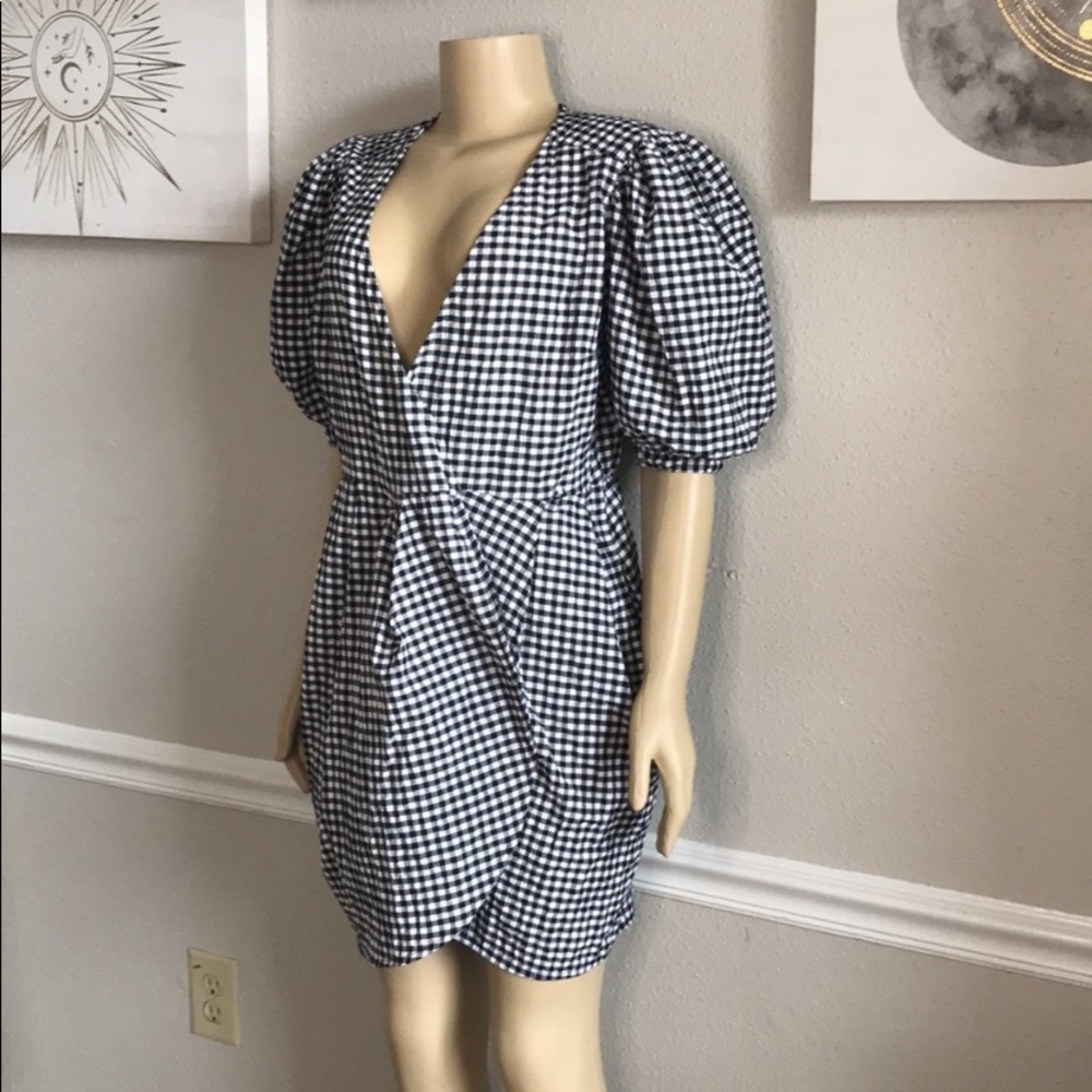 TOPSHOP Gingham Tulip Mini Dress